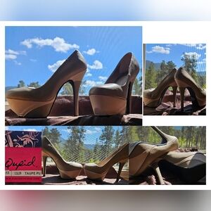 Taupe Pumps by Qupid